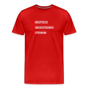 CDU Politik Bundestag Spruch - Männer Premium Bio T-Shirt - Rot - Vorne - Damien (186cm)