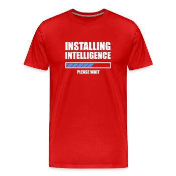 Installation de l'intelligence N - T-shirt bio Premium Homme - rouge - Devant - Damien (186cm)