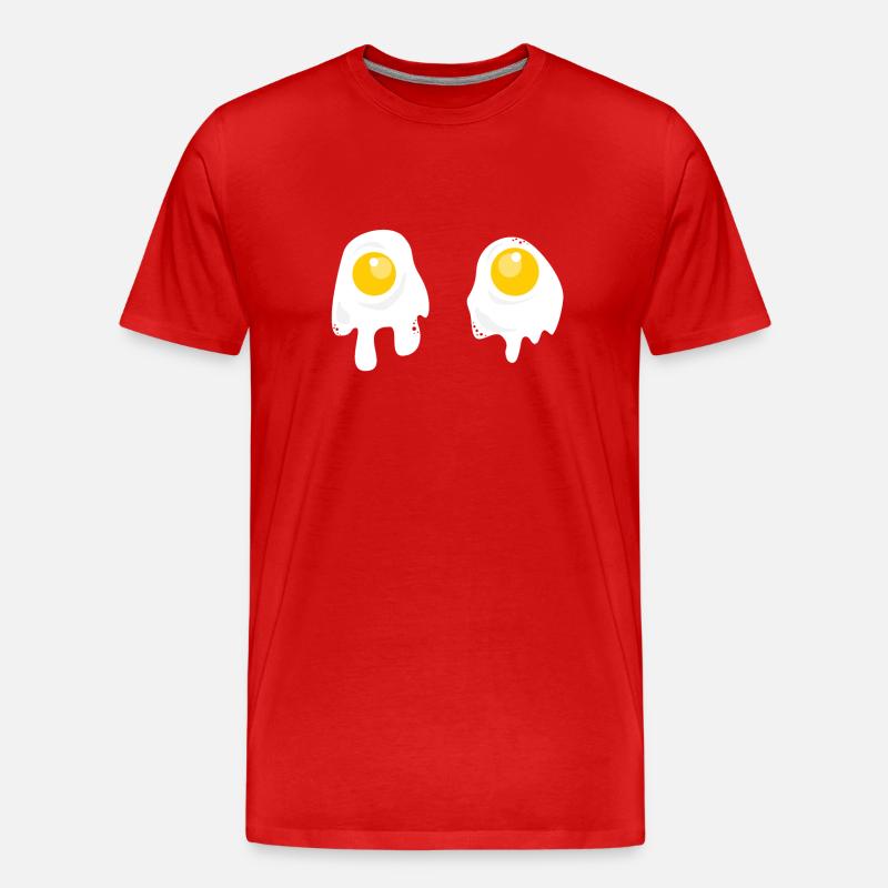 Fried Eggs - Breakfast - Männer Premium Bio T-Shirt - Rot