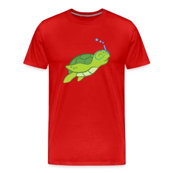 Tortue - Amoureux de tortues - Tortues - T-shirt bio Premium Homme - rouge - Devant - Damien (186cm)