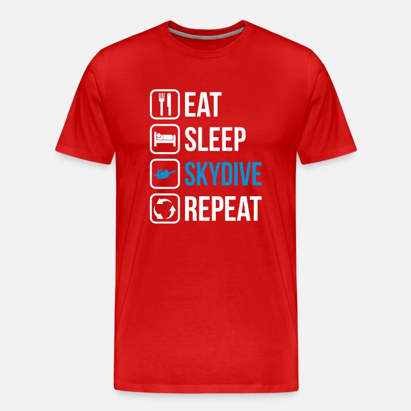 Eat Sleep Skydive Repeat - Männer Premium Bio T-Shirt - Rot