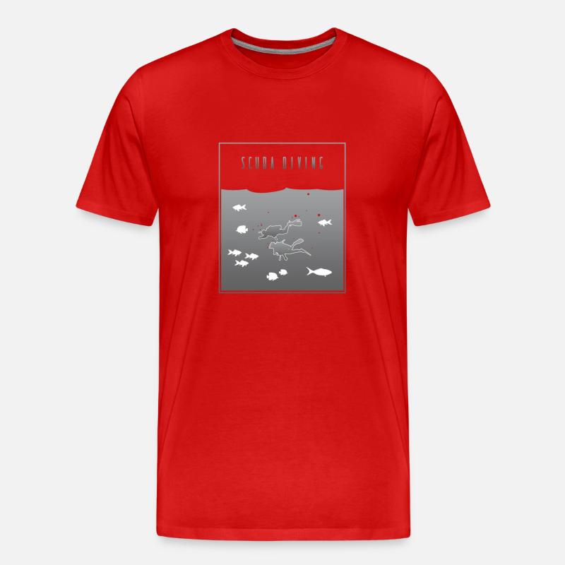 Scuba Diving Grey - Männer Premium Bio T-Shirt - Rot