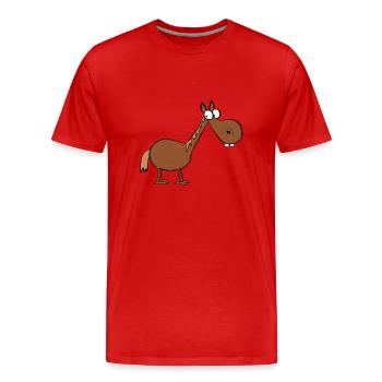 Cheval - T-shirt bio Premium Homme - rouge - Devant - Damien (186cm)