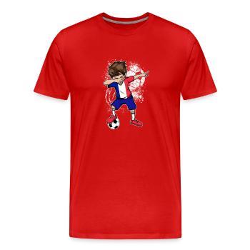  en France - T-shirt bio Premium Homme - rouge - Devant - Damien (186cm)