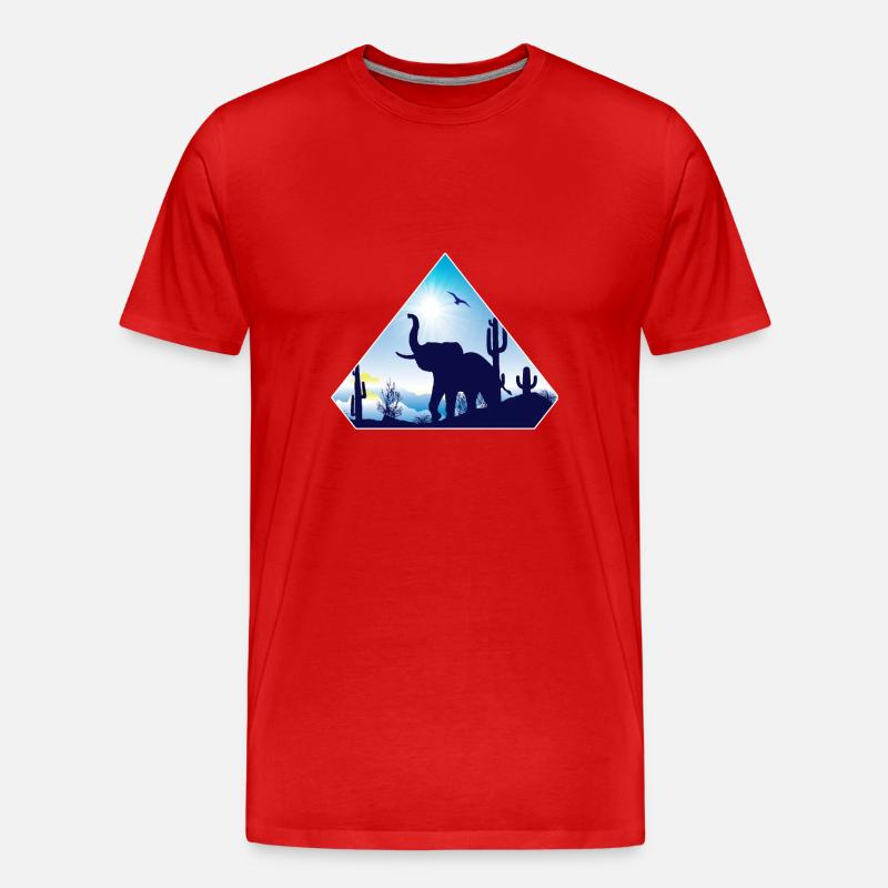 Elefant - Männer Premium Bio T-Shirt - Rot
