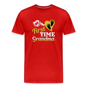 Grandmother grandmother announcement baby granny child grandson - Men's Premium Organic T-Shirt - red - Front - Damien (186cm)