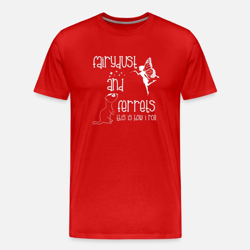 Frettchenfreund - Frettchen - Feenstaub - Männer Premium Bio T-Shirt - Rot