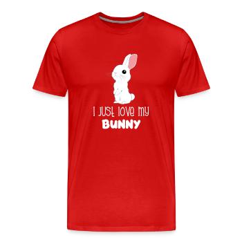 Lapins - Lapins - Lapins - Amour - T-shirt bio Premium Homme - rouge - Devant - Damien (186cm)