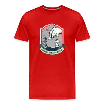 Toujours trois coups devant - Chess Sport Gift - T-shirt bio Premium Homme - rouge - Devant - Damien (186cm)