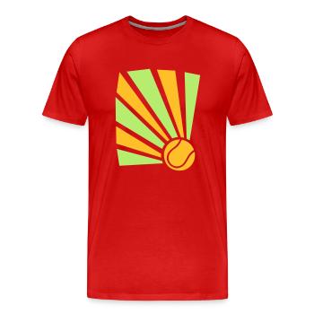 Tennis Explosion - Männer Premium Bio T-Shirt - Rot - Vorne - Damien (186cm)