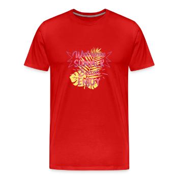 Willkommen Sommer Strand - Männer Premium Bio T-Shirt - Rot - Vorne - Damien (186cm)