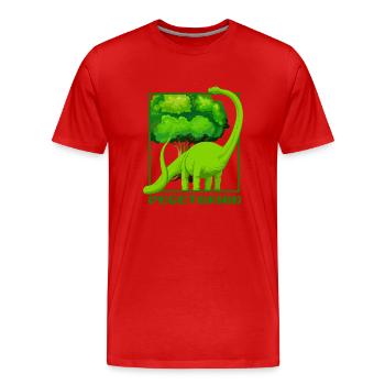 Dinosaurier Brachiosaurus - Männer Premium Bio T-Shirt - Rot - Vorne - Damien (186cm)