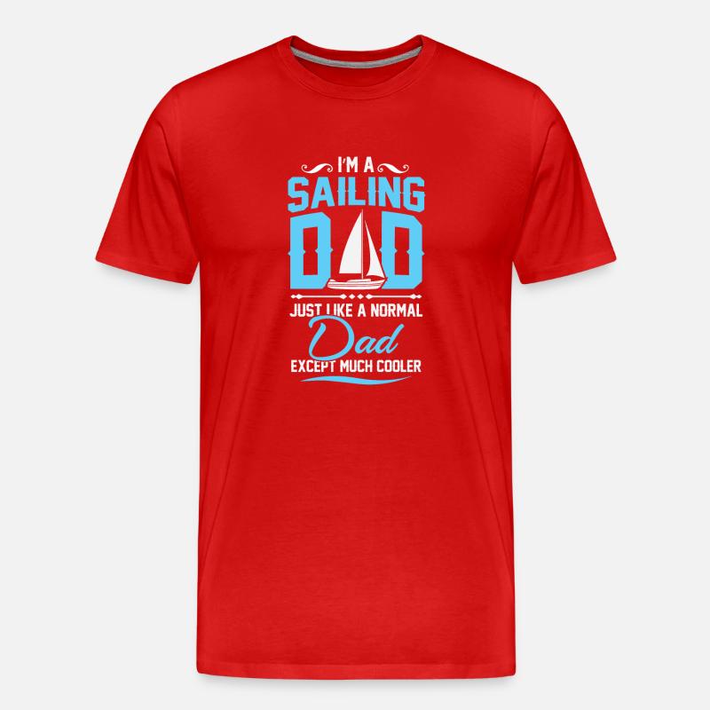Sailing dad - Männer Premium Bio T-Shirt - Rot