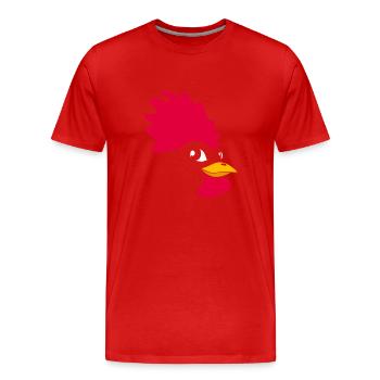 Huhn Gesicht Hennen Shirt Henne Geschenk Lustig - Männer Premium Bio T-Shirt - Rot - Vorne - Damien (186cm)