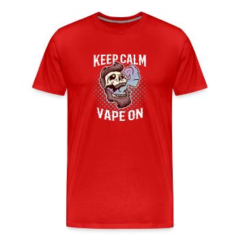 Vape Dampfer Keep Calm Shirt für Vaping Fans - Männer Premium Bio T-Shirt - Rot - Vorne - Damien (186cm)