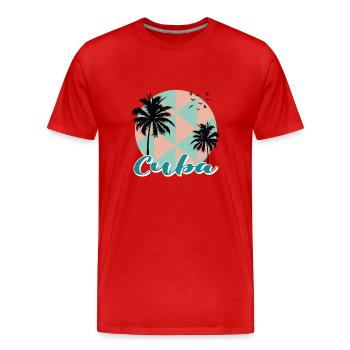 Cuba Caraïbes Croisière de vacances - T-shirt bio Premium Homme - rouge - Devant - Damien (186cm)