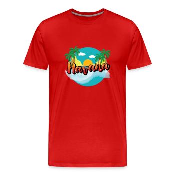 Havana Cuba Caraïbes Croisière de vacances - T-shirt bio Premium Homme - rouge - Devant - Damien (186cm)
