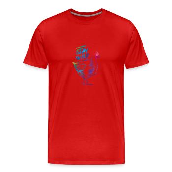 Chicken Time - Männer Premium Bio T-Shirt - Rot - Vorne - Damien (186cm)