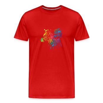 Zebra Boom! - Männer Premium Bio T-Shirt - Rot - Vorne - Damien (186cm)