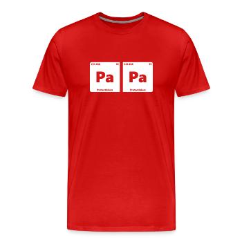 Elément chimique PaPa - T-shirt bio Premium Homme - rouge - Devant - Damien (186cm)