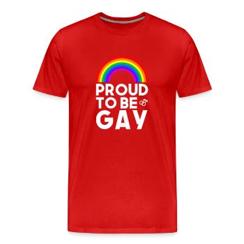 Proud to be gay - Men's Premium Organic T-Shirt - red - Front - Damien (186cm)