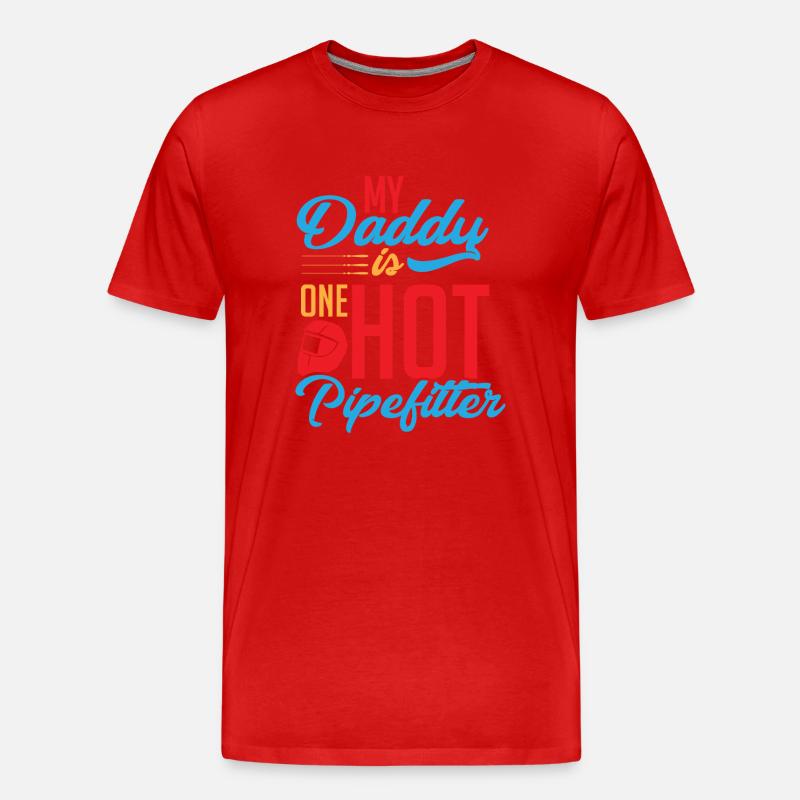 Pipefitter dad - Männer Premium Bio T-Shirt - Rot