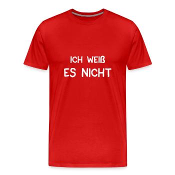 Je ne sais pas. - T-shirt bio Premium Homme - rouge - Devant - Damien (186cm)