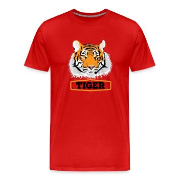 tigre - T-shirt bio Premium Homme - rouge - Devant - Damien (186cm)