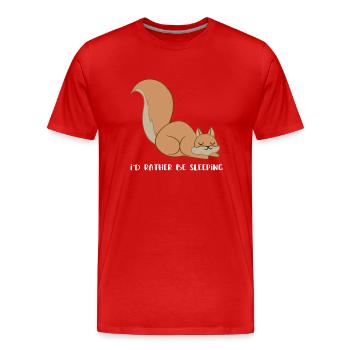 Squirrel - squirrel fan - sleeping - Men's Premium Organic T-Shirt - red - Front - Damien (186cm)