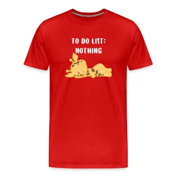 Girafe - Girafes - Girafe fan - Lazy - T-shirt bio Premium Homme - rouge - Devant - Damien (186cm)
