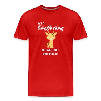 Girafe - Girafe - Girafe fan - Cadeau - T-shirt bio Premium Homme - rouge - Devant - Damien (186cm)