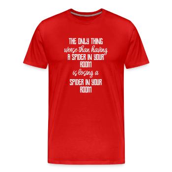 Spinne - Spinnen - Spinnenbesitzer - Lustig - Männer Premium Bio T-Shirt - Rot - Vorne - Damien (186cm)