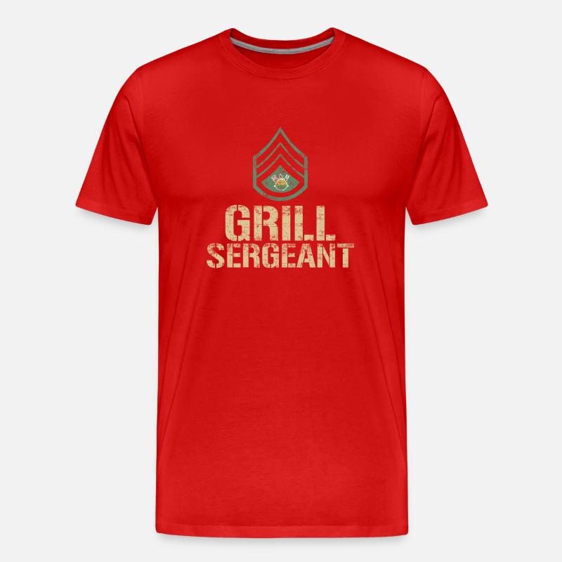 Lustiger Grill-Sergeant Grill Barbeque - Männer Premium Bio T-Shirt - Rot