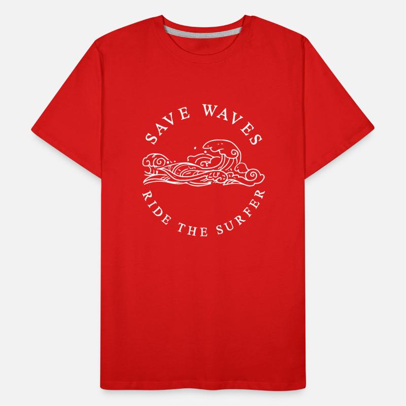 Save Waves Ride The Surfer Geschenk Naturschutz Männer Premium Bio T-Shirt