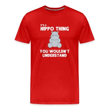 Hippo - Hippos - Hippofan - Gift - Men's Premium Organic T-Shirt - red - Front - Damien (186cm)