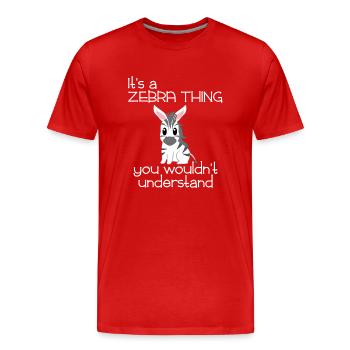 Zebra - Zebras - Zebra T-Shirt - Zebra Motive - Men's Premium Organic T-Shirt - red - Front - Damien (186cm)