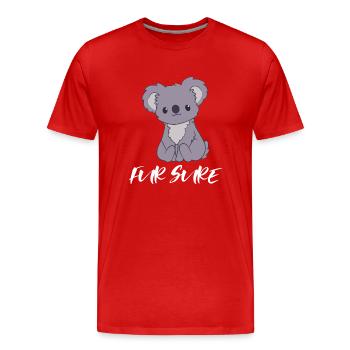 Koala - Koalas - T-shirt Koala - Pour sûr - T-shirt bio Premium Homme - rouge - Devant - Damien (186cm)
