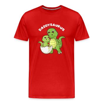 Daddysaurus - Funny Family Matching Gift - Men's Premium Organic T-Shirt - red - Front - Damien (186cm)