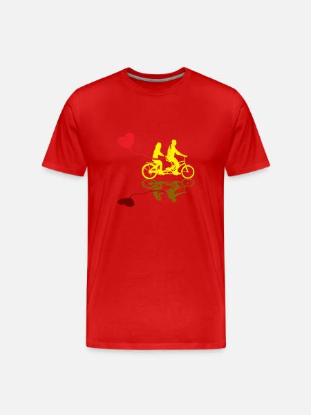 Wedding Gift Bicycle Tandem Gift - Men's Premium Organic T-Shirt - red