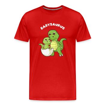 Babysaurus - Funny Family Matching Gift - Men's Premium Organic T-Shirt - red - Front - Damien (186cm)