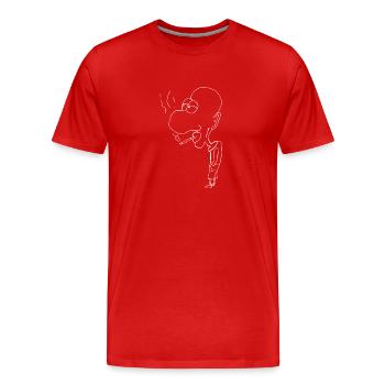 Cartoon cartoon character hand painted drawing cigarette - Men's Premium Organic T-Shirt - red - Front - Damien (186cm)