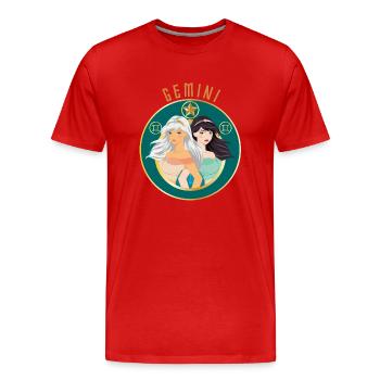 Zodiaque - Horoscope - Gémeaux - Cadeaux - T-shirt bio Premium Homme - rouge - Devant - Damien (186cm)