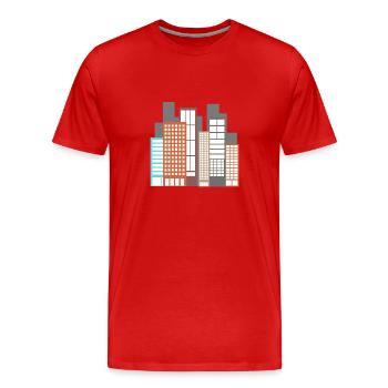 building - Men's Premium Organic T-Shirt - red - Front - Damien (186cm)