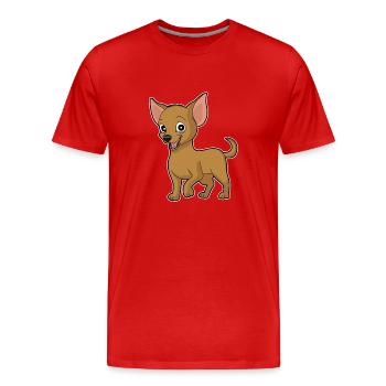 Petit chien doux Chiwawa - T-shirt bio Premium Homme - rouge - Devant - Damien (186cm)