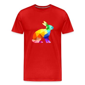 lièvre - T-shirt bio Premium Homme - rouge - Devant - Damien (186cm)