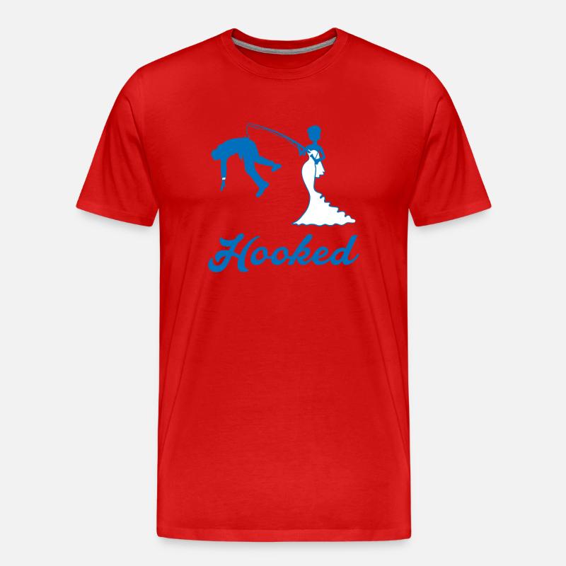 Hooked - Poltern - Männer Premium Bio T-Shirt - Rot