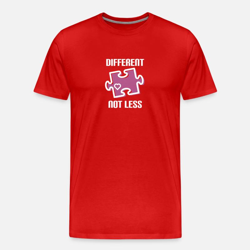 DIFFERENT - NOT LESS! AUTISMUS - Männer Premium Bio T-Shirt - Rot