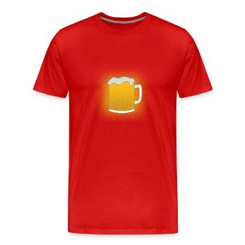 Chope de bière - T-shirt bio Premium Homme - rouge - Devant - Damien (186cm)