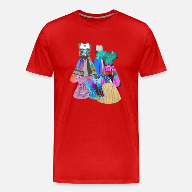 Dirndl splash - Männer Premium Bio T-Shirt - Rot