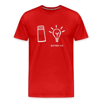 Sel et lumière - T-shirt bio Premium Homme - rouge - Devant - Damien (186cm)